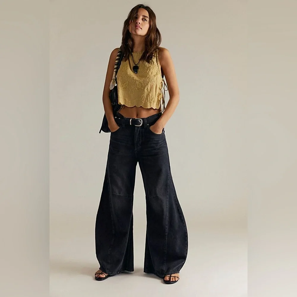 FREE PEOPLE We The Free Eden wide leg flair jeans - Picture 1 of 7